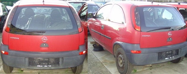Opel Corsa C, 3türig,  Z10XE, rot, gebrauchte Autoersatzteile